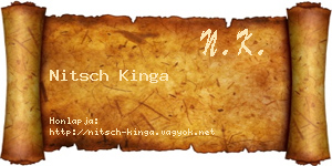 Nitsch Kinga névjegykártya